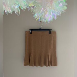 J Crew mocha brown knit flare skirt‎ size XL